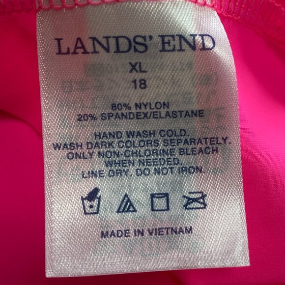 Lands End Long Sleeve Rash Guard Sz XL Barbie Hot Pink Swim Beach Vacation UPF - Picture 8 of 8